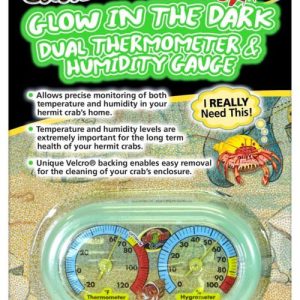 Zoo Med Hermit Crab Glow In The Dark Dual Thermometer And Humidity Gauge
