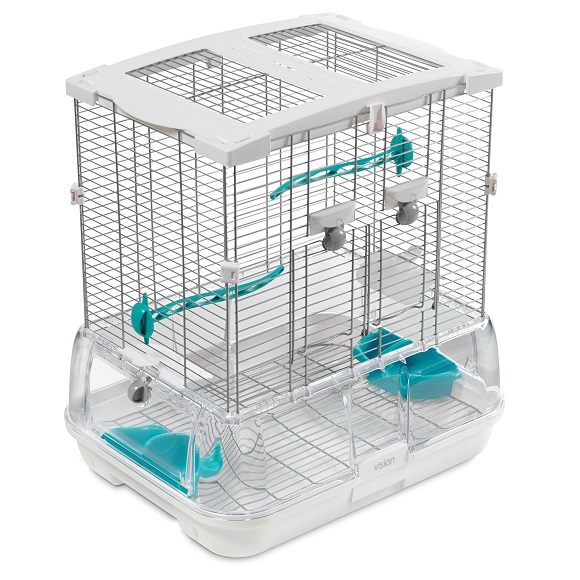 Vision Bird Cage for Small Birds (S01) - Small Wire - Single Height - 47.5 x 37 x 51 cm (18.7 L x 14.6 W x 20 in H)