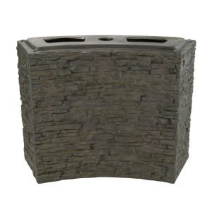 Large Curved Stacked Slate Wall Base
