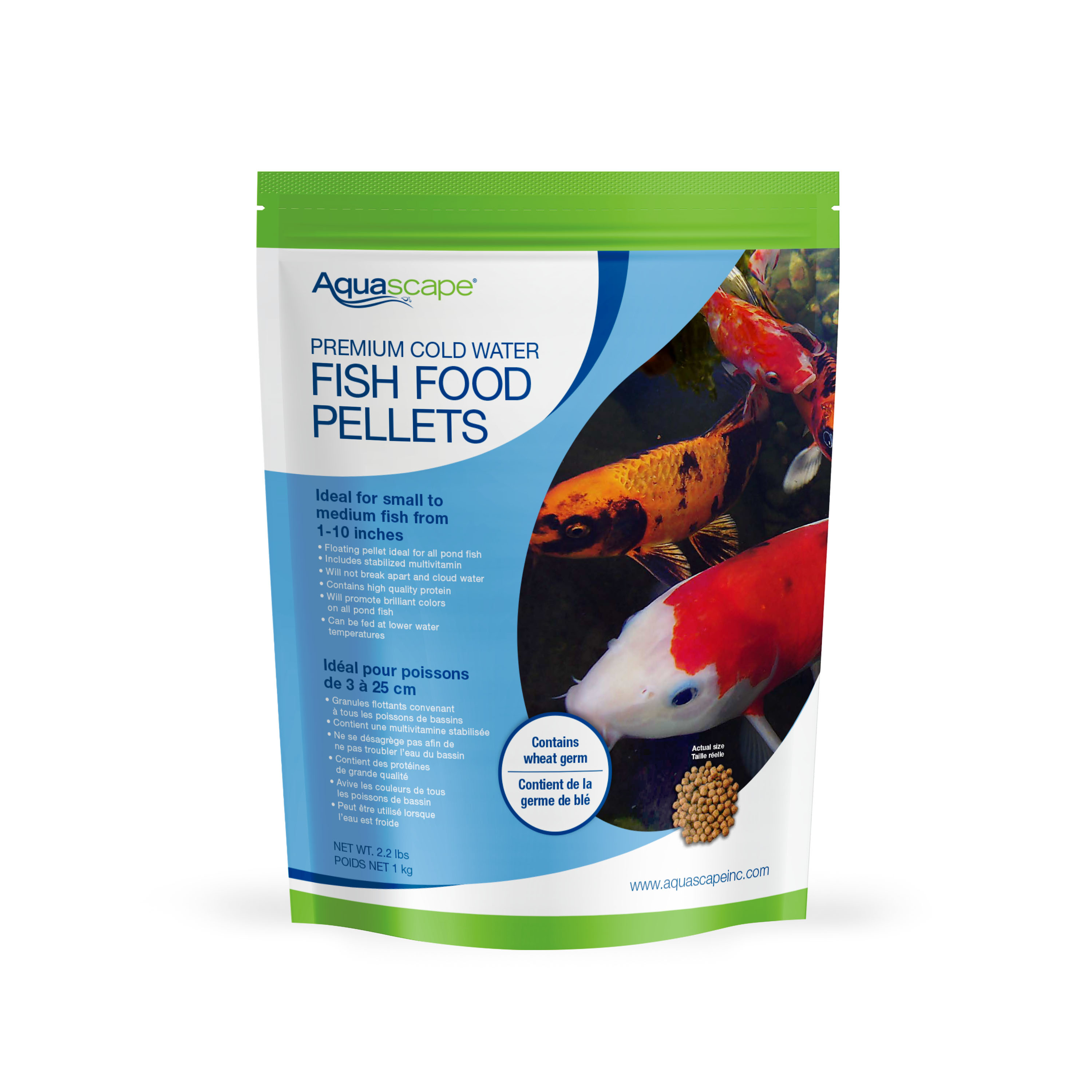 Premium Cold Water Fish Food Small Pellets - 2.2 lbs